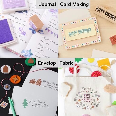 Craft Ink Pad Stamps Partner DIY Color,15 Color Washable Craft Ink Pad for Rubber Stamps, Paper, Wood, Fabric, Journal, Scrapbook, Card Making in Saudi Arabia