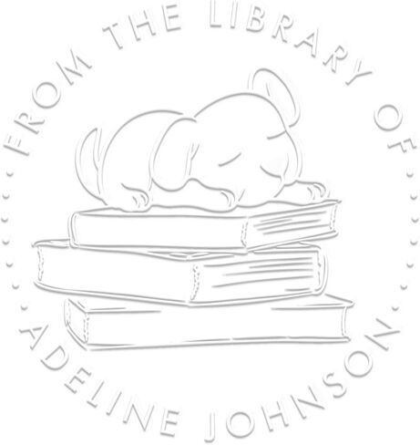 Sleeping Dog Book Embosser Personalized, Puppy Dog Embosser, Book Embosser Stamp, Customized Book Stamp Pet Owner Gift, Library Stamp Personalized, From The Library Of Custom Stamp, in Saudi Arabia
