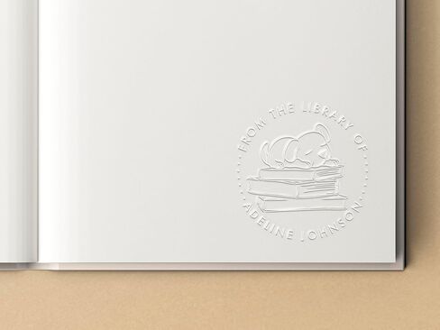 Sleeping Dog Book Embosser Personalized, Puppy Dog Embosser, Book Embosser Stamp, Customized Book Stamp Pet Owner Gift, Library Stamp Personalized, From The Library Of Custom Stamp, in Saudi Arabia