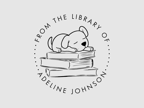 Sleeping Dog Book Embosser Personalized, Puppy Dog Embosser, Book Embosser Stamp, Customized Book Stamp Pet Owner Gift, Library Stamp Personalized, From The Library Of Custom Stamp, in Saudi Arabia