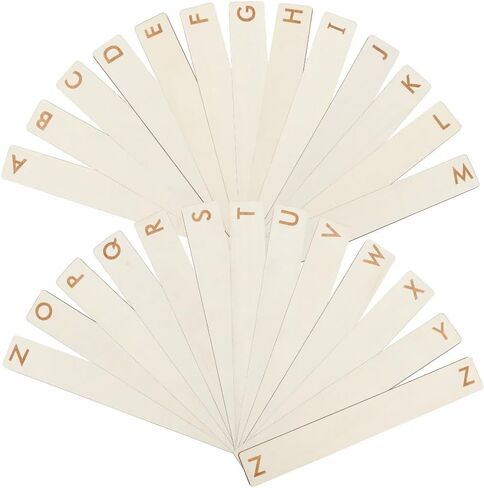 BENECREAT 26Pcs Vinyl Record Dividers, A-Z Alphabet Wood CD Dividers Alphabet LP Separator for Album CD DVD Media Book Alignment, Bookshelf Organization, 14x2inch in Saudi Arabia