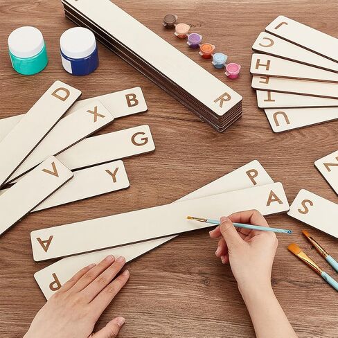 BENECREAT 26Pcs Vinyl Record Dividers, A-Z Alphabet Wood CD Dividers Alphabet LP Separator for Album CD DVD Media Book Alignment, Bookshelf Organization, 14x2inch in Saudi Arabia