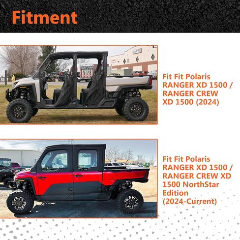 مرآة رؤية جانبية قابلة للتعديل مثبتة على الباب متوافقة مع Polaris Ranger SP570 1000 XP Crew Northstar Pro XD 2018-2025 (فقط للأبواب الكاملة)، ملحقات المرايا المحدبة ذات الزاوية الواسعة، 2889241 in Kuwait