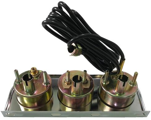 Sherco-Auto Universal Chrome 2" Triple Gauge Set Water Temperature Oil Pressure PSI Ammeter Amperes in Saudi Arabia