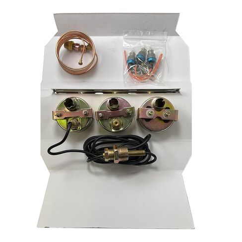 Sherco-Auto Universal Chrome 2" Triple Gauge Set Water Temperature Oil Pressure PSI Ammeter Amperes in Saudi Arabia