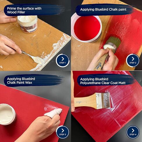 طلاء أثاث بالطباشير من بلوبيرد - 500 مل / 16.9 أونصة سائلة للأثاث وديكور المنزل والخزائن والمزيد (أبيض ثلجي) in Kuwait