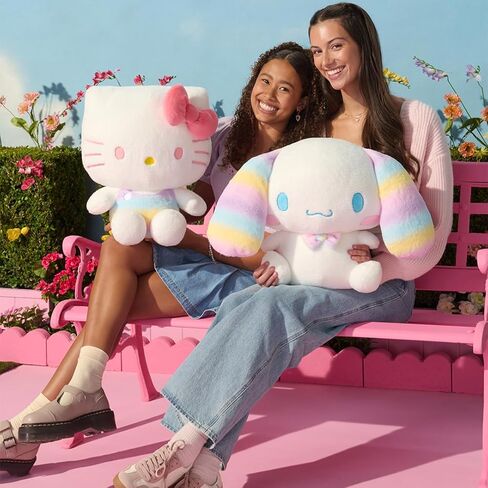 Jazwares Hello Kitty® and Friends، Hello Kitty® قطيفة ناعمة بألوان قوس قزح مقاس 60.96 سم - منتج سانريو مرخص رسميًا من سن 6 سنوات فما فوق in Saudi Arabia