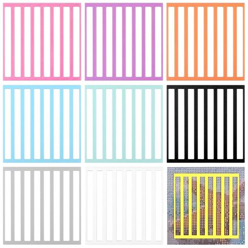 9 قطع مساطر رسم ماسية 9 ألوان مسطرة فنية ماسية قابلة لإعادة الاستخدام أداة محاذاة فنية لدليل الرسم الماسي لعشاق الرسم الماسي in Kuwait