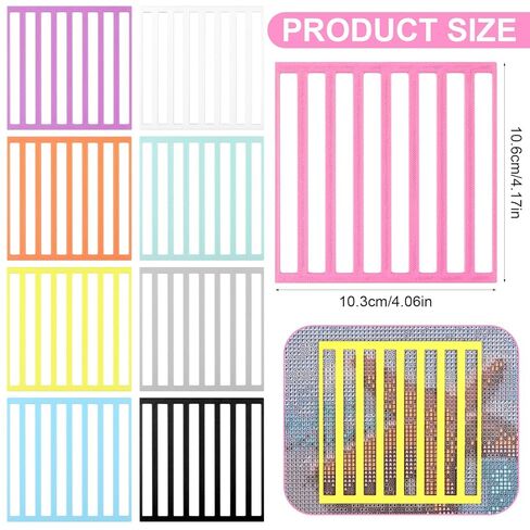 9 قطع مساطر رسم ماسية 9 ألوان مسطرة فنية ماسية قابلة لإعادة الاستخدام أداة محاذاة فنية لدليل الرسم الماسي لعشاق الرسم الماسي in Kuwait