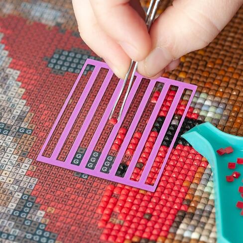 9 قطع مساطر رسم ماسية 9 ألوان مسطرة فنية ماسية قابلة لإعادة الاستخدام أداة محاذاة فنية لدليل الرسم الماسي لعشاق الرسم الماسي in Kuwait