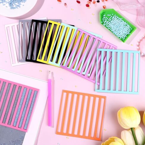 9 قطع مساطر رسم ماسية 9 ألوان مسطرة فنية ماسية قابلة لإعادة الاستخدام أداة محاذاة فنية لدليل الرسم الماسي لعشاق الرسم الماسي in Kuwait