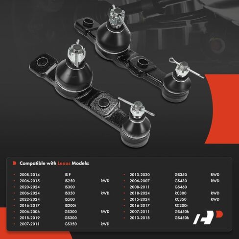 A-Premium 2 x Front Lower Ball Joints, Compatible with Lexus IS F, IS200t, IS250, IS300, IS350, IS500, GS200t, GS300, GS350, GS430, GS450h, GS460, RC200t, RC300, RC350 in Saudi Arabia
