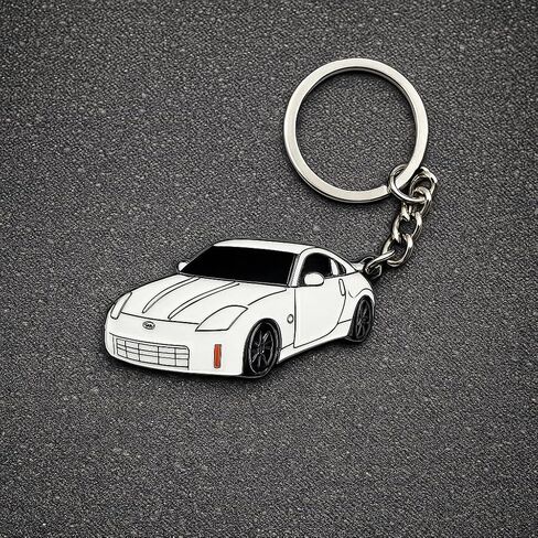 Sports Car Keychain Collectible Automotive Accessory Compatable With 2003-2009 Nissan 350Z With Silver Metal Keyring in Saudi Arabia