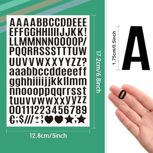 Qilery 32 Sheets 3 Inch Letter and Number Stickers Self Adhesive Vinyl Letters Alphabet Stickers Big Font Letters Number Tags for School Classroom Home Mailbox Decor (Black) in Saudi Arabia