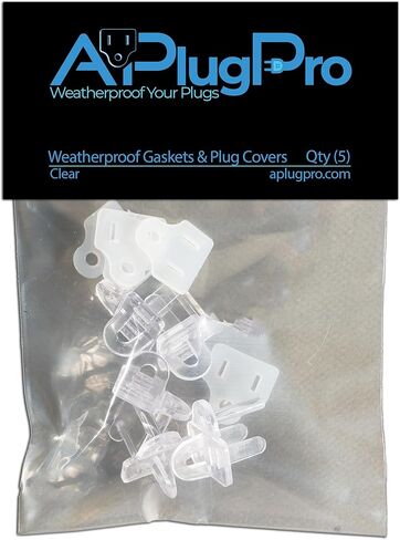 Weatherproof Gaskets & Plug Covers Outdoor/Indoor Waterproof GFCI Protectors | Christmas or String Light Installation, Indoor Gardening, Extension Cords, Stop GFCIs from Tripping (White, Qty 10) in Saudi Arabia