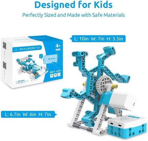 WhalesBot D1 21-in-1 STEM Coding Robot Kit للأطفال (من سن 4 سنوات فما فوق)، مجموعة بناء تعليمية مكونة من 280+ قطعة مع التحكم بالتطبيق والبرمجة، وتوجيهات التطبيقات ثلاثية الأبعاد، هدية لعبة مثالية للأولاد والبنات in Kuwait