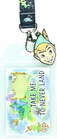Disney Peter Pan Best Day Ever Lanyard with Clear ID Badge Holder and 2" Rubber Peter Pan Charm in Saudi Arabia