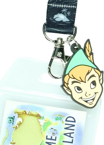 Disney Peter Pan Best Day Ever Lanyard with Clear ID Badge Holder and 2" Rubber Peter Pan Charm in Saudi Arabia