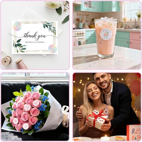 بكرة ملصقات مخصصة - أضف شعارك أو نصك أو صورتك - ملصقات مخصصة مقاومة للماء للأظرف والأعمال والتغليف والهدايا والزجاجات والمزيد - 50/100/200/500/1000/2500 ملصق لكل لفة (دائرة) in Kuwait