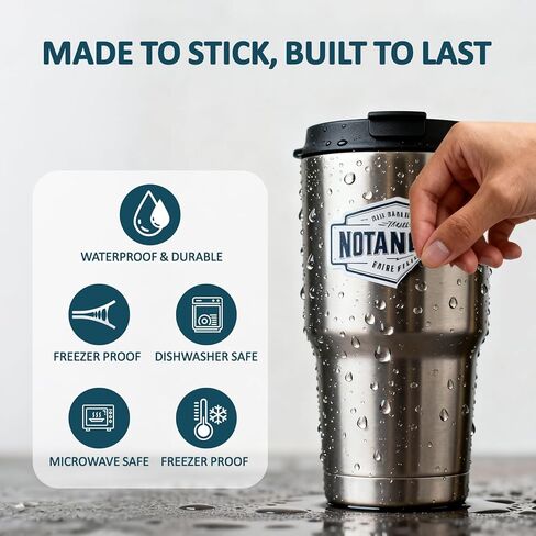Custom Waterproof Vinyl Stickers – Durable Personalized Logo Labels, Dishwasher Safe Decals for Business Branding, Bottles, Packaging & Events in Saudi Arabia