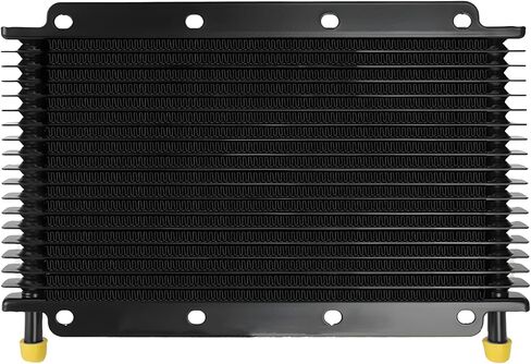 BARTOO Universal Transmission Oil Cooler, Aluminum 25 Row Plate & Fin Transmission Cooler,Black in Saudi Arabia