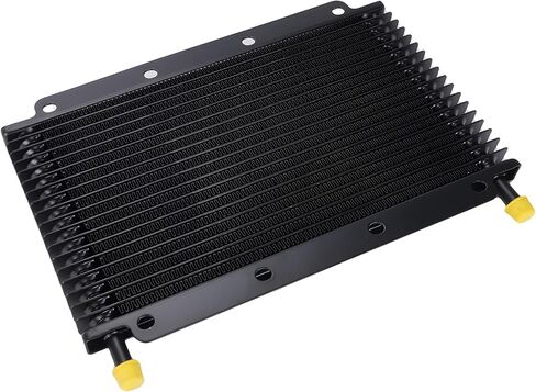 BARTOO Universal Transmission Oil Cooler, Aluminum 25 Row Plate & Fin Transmission Cooler,Black in Saudi Arabia