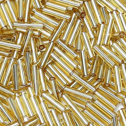 4200pcs Glass Bugle Beads, Mini Long Tube Seed Beads Bulk, Tiny Small Loose Spacer Embroidery Beaded for Bracelets Jewelry Making Sewing, Crafts, Christmas Ornaments, 2×6mm, Multicolored in Saudi Arabia