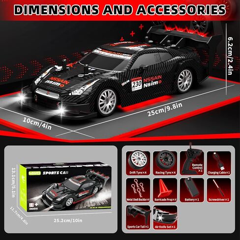 سيارة RC Drift 1:20، سيارة تحكم عن بعد عالية السرعة 4WD مع إضاءة رائعة، سيارات سباق RC الانجراف 30 كم/ساعة، هدايا للبالغين، للانجراف والسباق in Kuwait