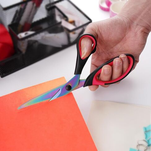 3-Pack Scissors 9.5"Professional Multipurpose Scissors Tool Great for Adults, Office, Sewing, School and Home Supplies,Red and Black in Saudi Arabia