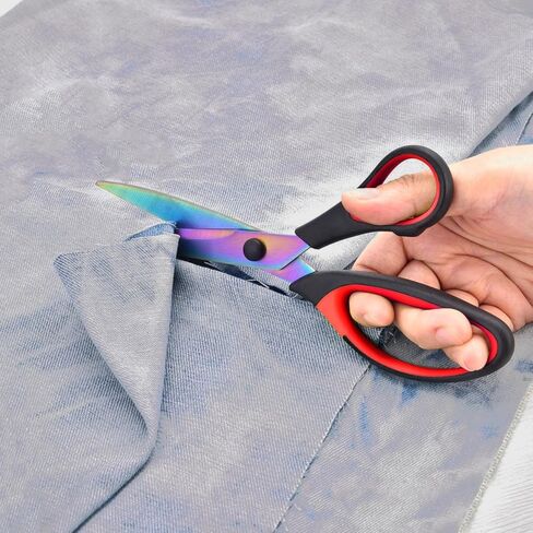 3-Pack Scissors 9.5"Professional Multipurpose Scissors Tool Great for Adults, Office, Sewing, School and Home Supplies,Red and Black in Saudi Arabia