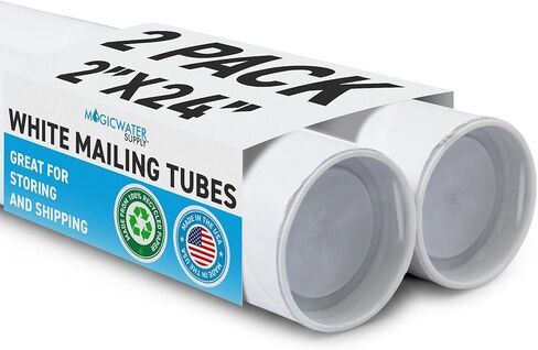 MagicWater Supply Mailing Tube 2 in x 24 in White - 1 Pack - for Shipping and Storage of Posters, Arts, Crafts, and Documents in Saudi Arabia