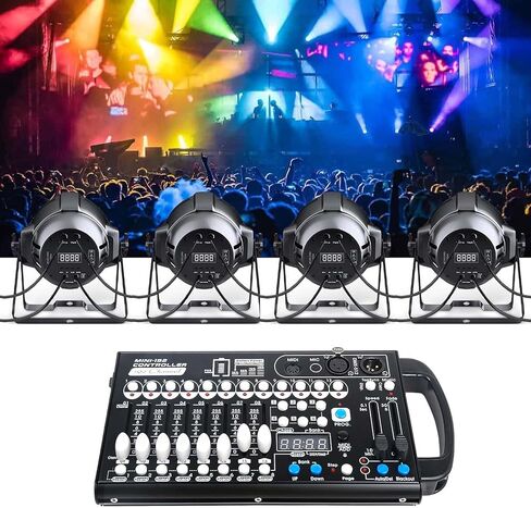 Built-in Battery Ultra-Thin Portable DMX512 Console 192CH programmable Stage Lighting Controller 240 Different Scenes for DJ Bands Bars Pubs Clubs Family Party Wedding etc in Kuwait