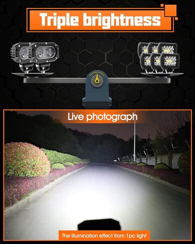 UNI-SHINE قطعتان من مصابيح LED مقاس 4 بوصة، أضواء مكعبة للقيادة والفيضانات على الطرق الوعرة للدراجات النارية والشاحنات وATV وUTV وSUV والقارب in Kuwait