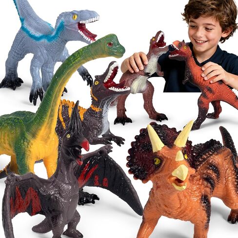 BotZilla 7 Piece Jumbo Dinosaur Toys Big Dinosaur Toy for Boys Realistic Giant Dino Toys for Kids 3-5 for Kids in Saudi Arabia