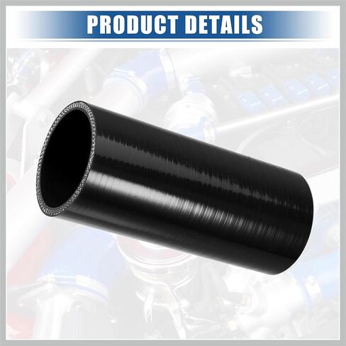 2.25 "ID 6" طول 4-Ply عززت ارتفاع درجة الحرارة مقرنة مستقيمة سيليكون المخفض خرطوم أسود للسيارة المبرد تناول الأنابيب استبدال قطع غيار السيارات in Saudi Arabia