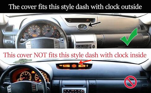 حصيرة غطاء لوحة القيادة تناسب 2003-2006 Infiniti G35 G35X مع ساعة داخلية، وسادة غطاء لوحة القيادة وواقي السجاد (أسود) Y58 in Kuwait