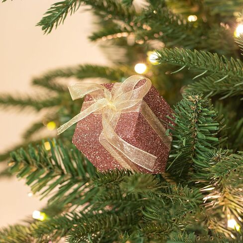 KI Store Gift Box Christmas Tree Picks 10pcs Silver Glittered Christmas Decorations for Xmas Tree Crafts Wreath Garland Floral Bouquet in Saudi Arabia