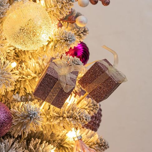 KI Store Gift Box Christmas Tree Picks 10pcs Silver Glittered Christmas Decorations for Xmas Tree Crafts Wreath Garland Floral Bouquet in Saudi Arabia