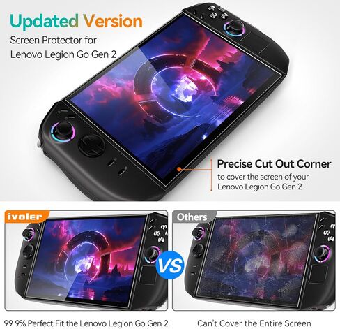 واقي شاشة محدث من ivoler مكون من قطعتين من الزجاج المقسى لجهاز Lenovo Legion Go Gaming المحمول 8.8 بوصة 2023 مع [إطار محاذاة]، شفاف عالي الدقة مضاد للخدش لجهاز Lenovo Legion Go in Kuwait