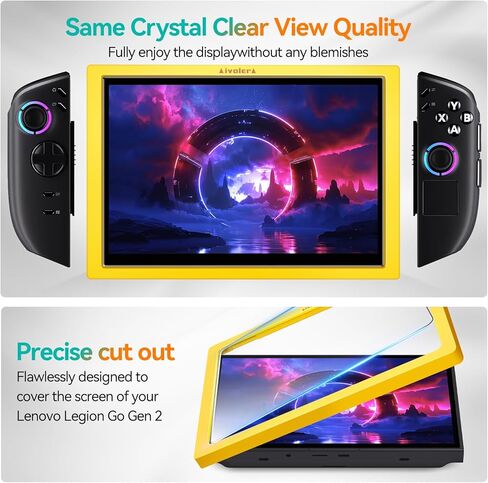 واقي شاشة محدث من ivoler مكون من قطعتين من الزجاج المقسى لجهاز Lenovo Legion Go Gaming المحمول 8.8 بوصة 2023 مع [إطار محاذاة]، شفاف عالي الدقة مضاد للخدش لجهاز Lenovo Legion Go in Kuwait