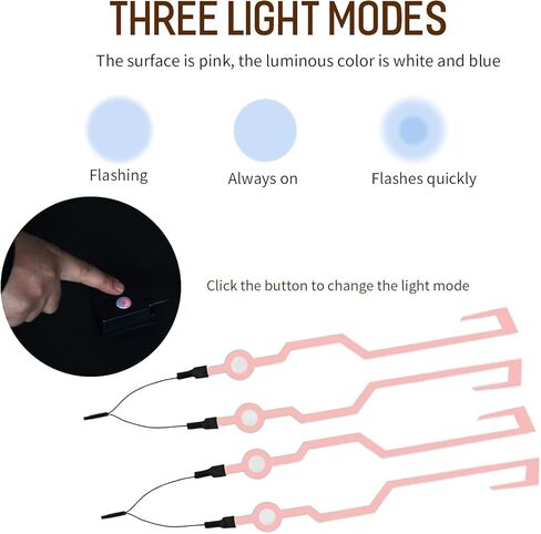 VideoPUP Motorcycle Helmet Light Kit,Waterproof 3 Mode LED Light Night Riding Signal Helmet Light for Motorcycle Bike Helmet,White in Saudi Arabia