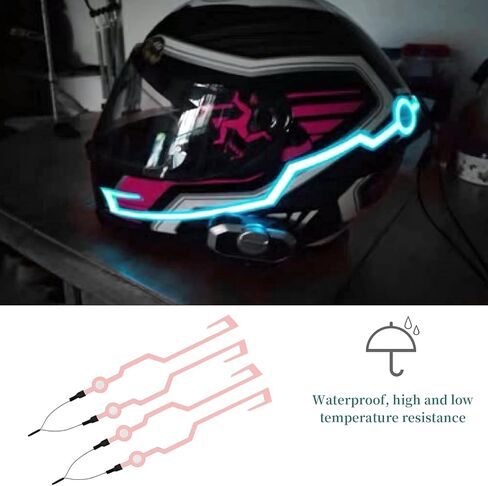 VideoPUP Motorcycle Helmet Light Kit,Waterproof 3 Mode LED Light Night Riding Signal Helmet Light for Motorcycle Bike Helmet,White in Saudi Arabia