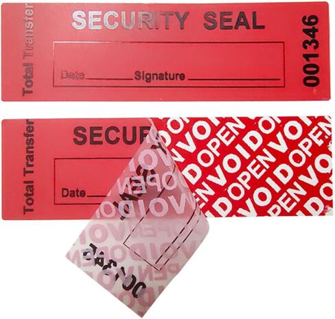 100pcs 1"x3.35" Total Transfer Tamper Evident Stickers, Writable Security Void Labels with Serial Numbers, Torn up Invalid Safety Seals， for Shipping, Privacy Protection (Red, 100pcs) in Saudi Arabia