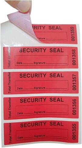 100pcs 1"x3.35" Total Transfer Tamper Evident Stickers, Writable Security Void Labels with Serial Numbers, Torn up Invalid Safety Seals， for Shipping, Privacy Protection (Red, 100pcs) in Saudi Arabia
