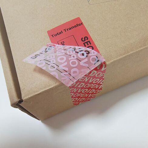 100pcs 1"x3.35" Total Transfer Tamper Evident Stickers, Writable Security Void Labels with Serial Numbers, Torn up Invalid Safety Seals， for Shipping, Privacy Protection (Red, 100pcs) in Saudi Arabia