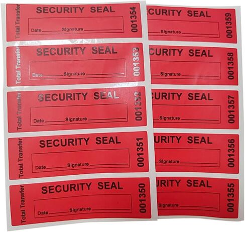 100pcs 1"x3.35" Total Transfer Tamper Evident Stickers, Writable Security Void Labels with Serial Numbers, Torn up Invalid Safety Seals， for Shipping, Privacy Protection (Red, 100pcs) in Saudi Arabia
