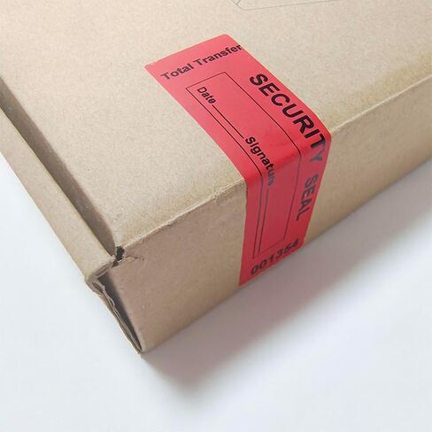 100pcs 1"x3.35" Total Transfer Tamper Evident Stickers, Writable Security Void Labels with Serial Numbers, Torn up Invalid Safety Seals， for Shipping, Privacy Protection (Red, 100pcs) in Saudi Arabia