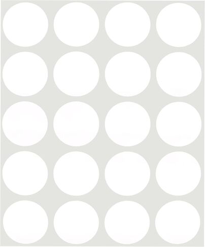 ChromaLabel 1 Inch Round Label Removable Color Code Dot Stickers, 1000 Pack, 20 Labels per Sheet, White in Saudi Arabia