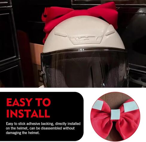 Motorcycle Helmet Bow, Removable Large Bow Helmet Decorations, Cute Motorbike Accessories with Suction Cup Fitted, Universal for Bike Skateboard Scooter in Saudi Arabia