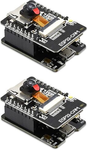 Aideepen ESP32-CAM W-BT Board ESP32-CAM-MB Typ-C إلى المنفذ التسلسلي CH-340G مع وحدة كاميرا OV2640 2MP وضع مزدوج يدعم NodeMCU 2 قطعة. in Kuwait
